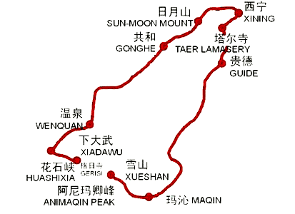 地图:如何前往青海阿尼玛卿山