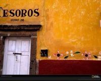 美国国家地理图片:墨西哥圣米吉一间红黄相间的建筑，这座小镇因为美丽和温和的气候吸引了很多外国人居住