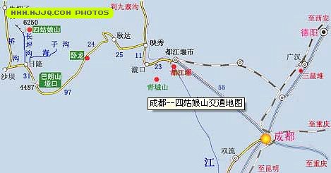 成都--四姑娘山交通地图