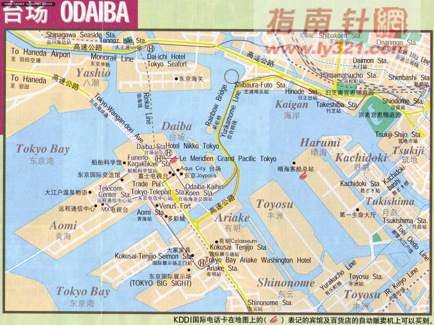 日本东京台场地区地图-+亚洲地图Asia+Map.世界地图-+美景旅游网