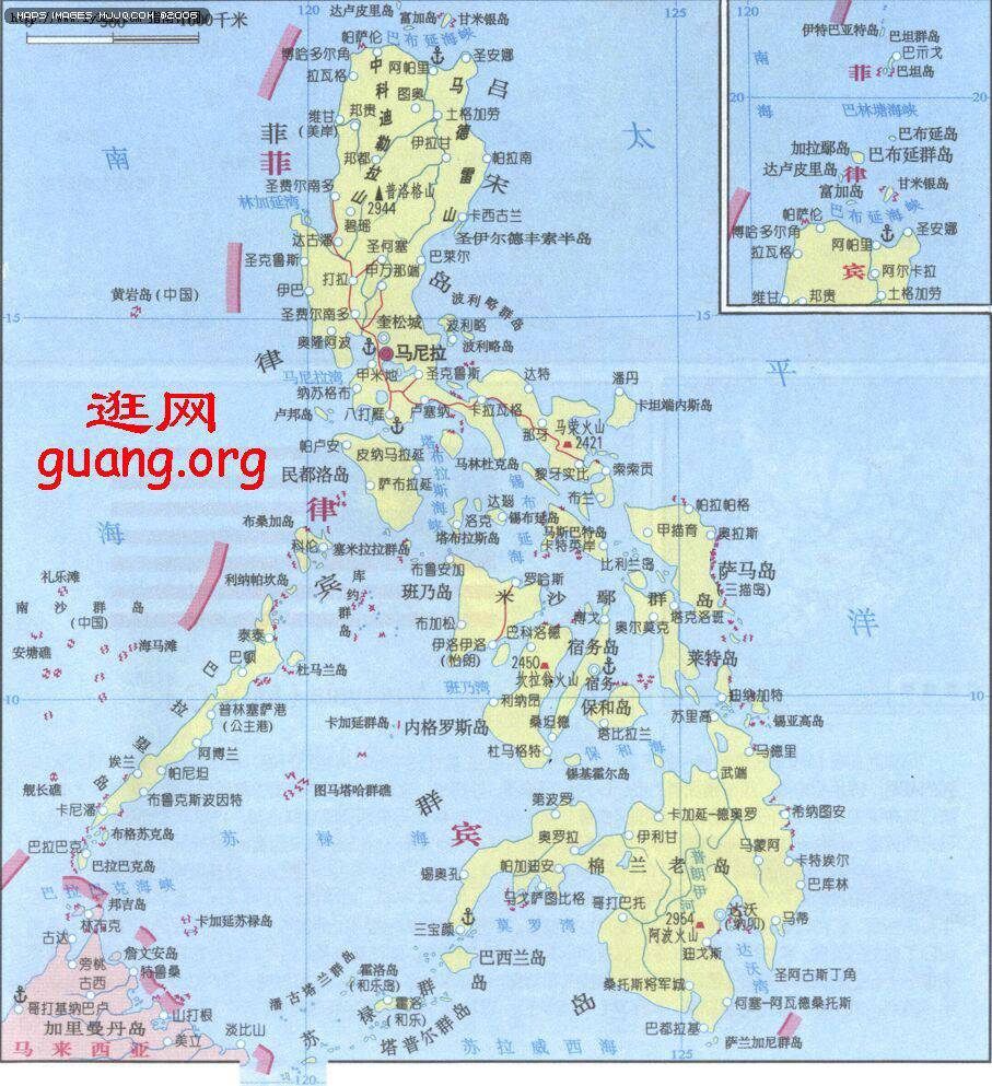 菲律宾地图- 亚洲地图Asia Map.世界地图- 美景旅游网